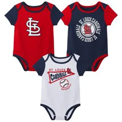 MLB St. Louis Cardinals Newborn 3-pack Bodysuits - 6-9M