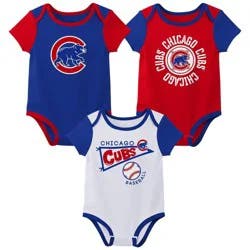 MLB Chicago Cubs Newborn 3-pack Bodysuits - 3-6M