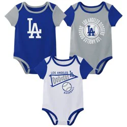 MLB Los Angeles Dodgers Newborn 3-pack Bodysuits - 6-9M