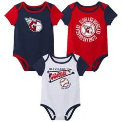 MLB Cleveland Guardians Newborn 3-pack Bodysuits - 6-9M