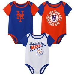 MLB New York Mets Infant 3-pack Bodysuits - 18M