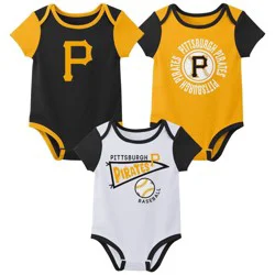 MLB Pittsburgh Pirates Infant 3-pack Bodysuits - 12M
