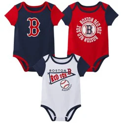 MLB Boston Red Sox Newborn 3-pack Bodysuits - 3-6M