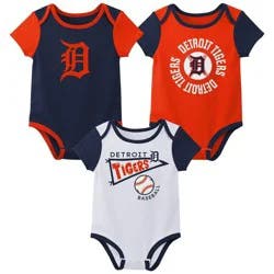 MLB Detroit Tigers Newborn 3-pack Bodysuits - 0-3M