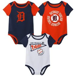MLB Detroit Tigers Newborn 3-pack Bodysuits - 6-9M