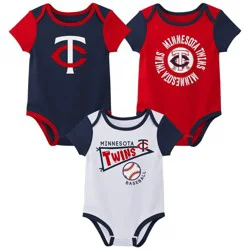 MLB Minnesota Twins Infant 3-pack Bodysuits - 12M