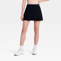 Women's Knit High-Rise Ruffle Trim Skort 14.75" - All In Motion™ Black XS