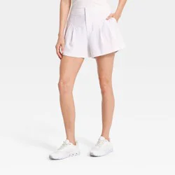 Women's Woven High-Rise Pleated Golf Shorts - All In Motion™ White XS
