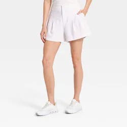 Women's Woven High-Rise Pleated Golf Shorts - All In Motion™ White S
