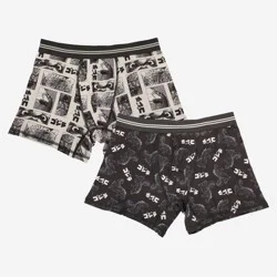 Men's Godzilla Boxer Briefs 2pk - Cream/Black S