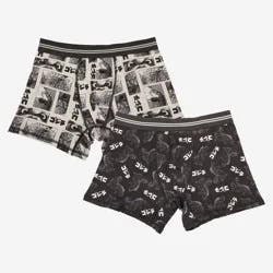 Men's Godzilla Boxer Briefs 2pk - Cream/Black M