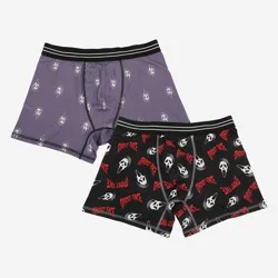 Men's Ghostface Boxer Briefs 2pk - Light Purple/Black S