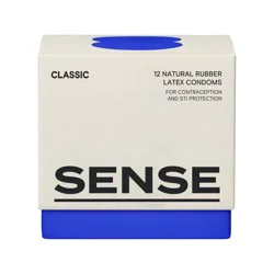Sense Holdings Classic Natural Rubber Latex Condoms - 12ct