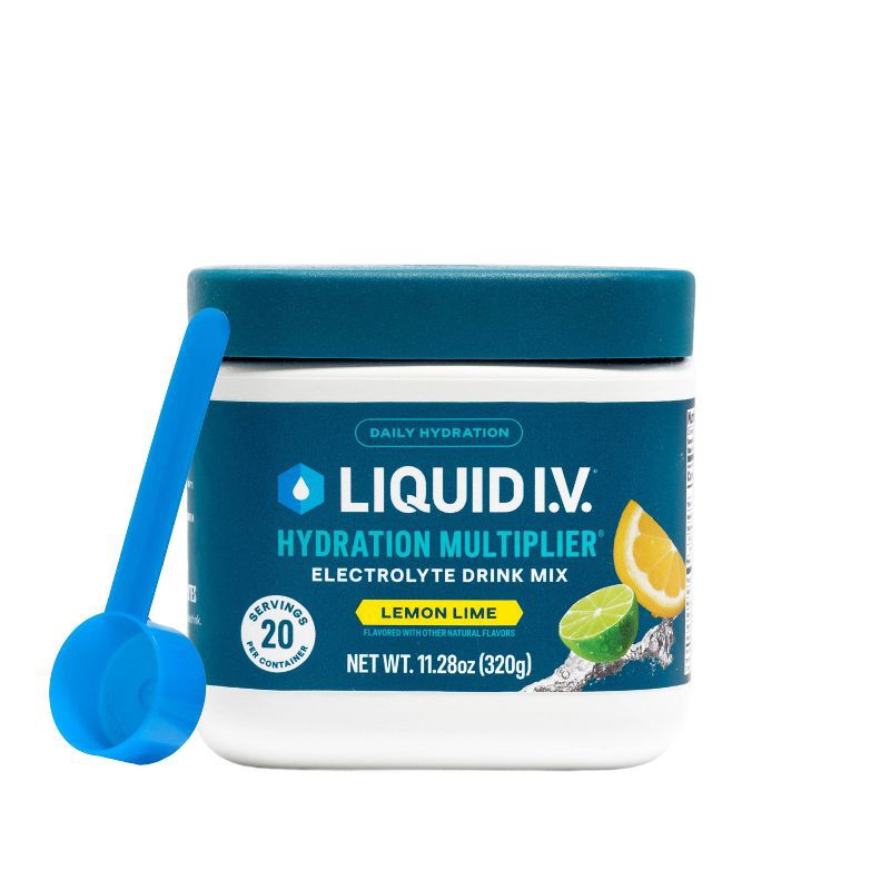 slide 1 of 7, Liquid I.V. Lemon Lime Hydration Multiplier Multi-Serve Tub Sports Drink - 20 Servings/11.29oz: Non-Caffeinated Powdered Formula, 20 servings, 11.29 oz