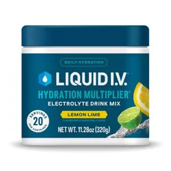Liquid I.V. Lemon Lime Hydration Multiplier Multi-Serve Tub Sports Drink - 20 Servings/11.29oz: Non-Caffeinated Powdered Formula