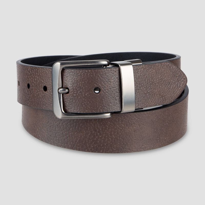 slide 1 of 6, Levi's® Men's leather Two-in-One Reversible Belt - Brown/Black XL, 1 ct