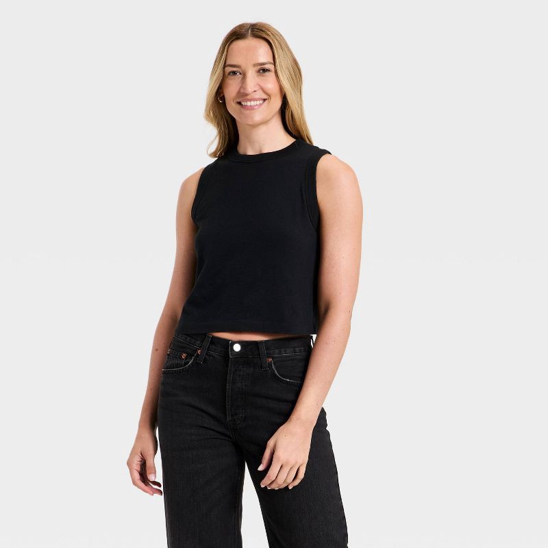slide 1 of 3, Women's Muscle Pullover Tank Top - Universal Thread™ Black XL, 1 ct