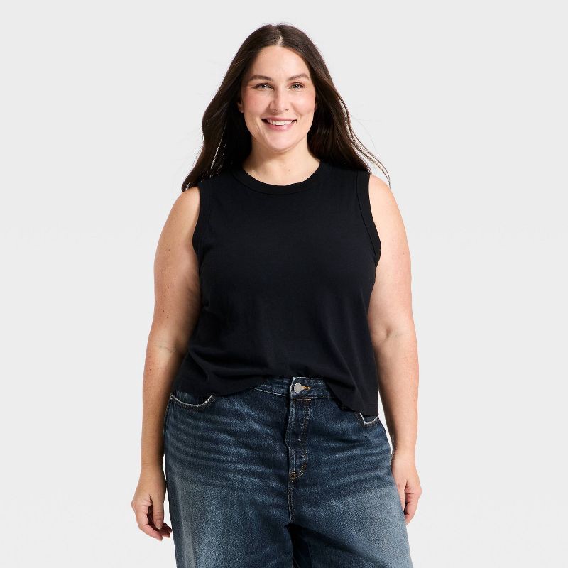 slide 1 of 3, Women's Muscle Pullover Tank Top - Universal Thread™ Black XXL, 1 ct