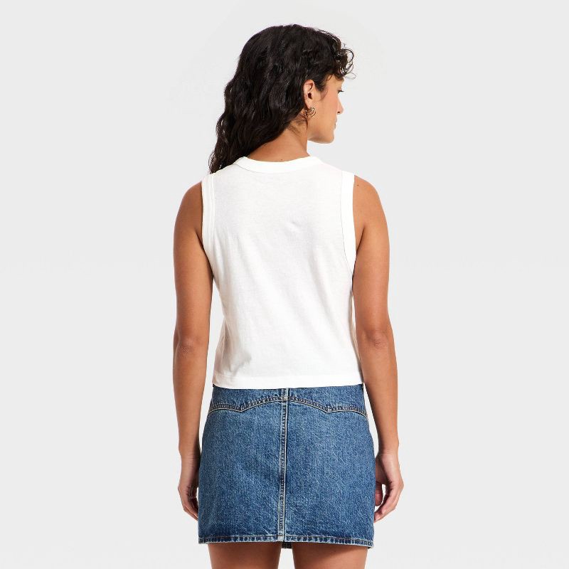 slide 2 of 3, Women's Muscle Pullover Tank Top - Universal Thread™ White S, 1 ct