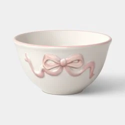 6.37 fl oz Stoneware Bow Mini Bowl Cream - Room Essentials™