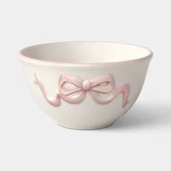 6.37 fl oz Stoneware Bow Mini Bowl Cream - Room Essentials™