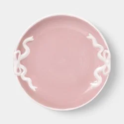 6" Stoneware Bow Appetizer Plate Pink - Room Essentials™
