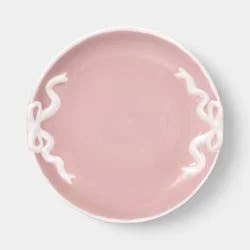 6" Stoneware Bow Appetizer Plate Pink - Room Essentials™