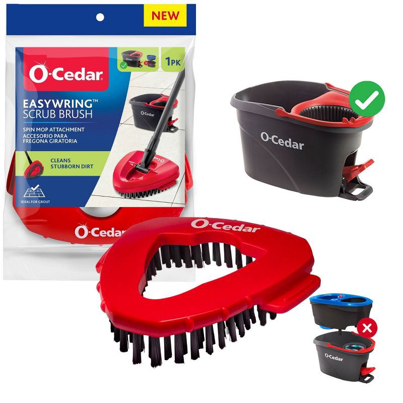 slide 1 of 6, O-Cedar EasyWring Scrub Brush Attachment, 1 ct
