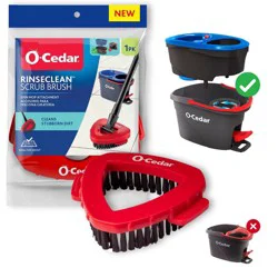 O-Cedar RinseClean Scrub Brush Attachment: Polypropylene, PET Material, 9.125in Height, 6.42in Width