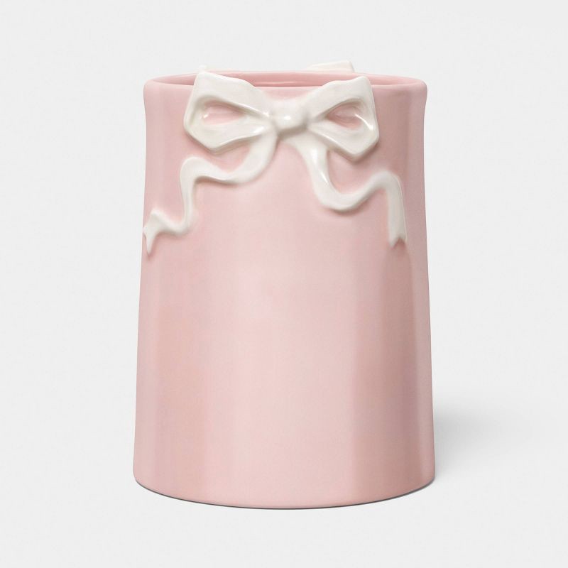 slide 1 of 3, Bow Small Utensil Holder Pink - Room Essentials™, 1 ct