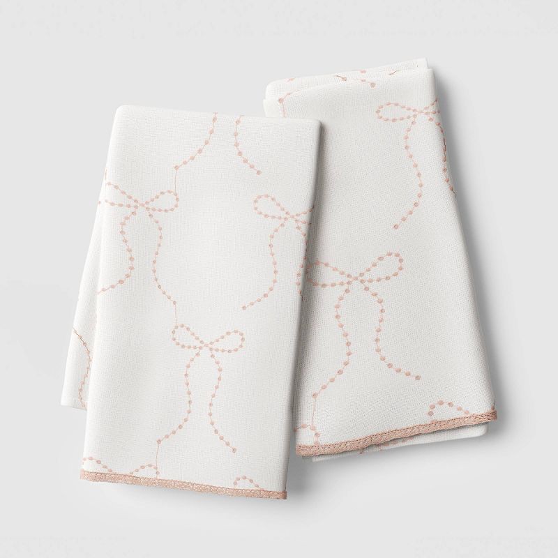 slide 1 of 4, 2pk Bow with Lace Trim Kitchen Towels - Room Essentials™, 2 ct