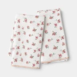 2pk Swiss Dot with Floral Print Kitchen Towels - Room Essentials™