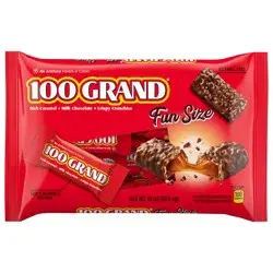 100 Grand Milk Chocolate Chewy Caramel & Crispy Crunchies Fun Size - 10 Oz