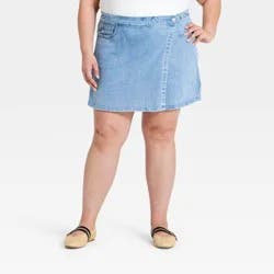 Women's Short Jean Skort - Ava & Viv™ Light Wash 22