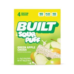 Built Bar Green Apple Crush Sour Puff Protein Bars - 6g Protein - 1.45oz/4ct