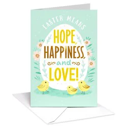 American Greetings Easter Card for Kids, Hope, Happiness and Love!, Includes Envelope