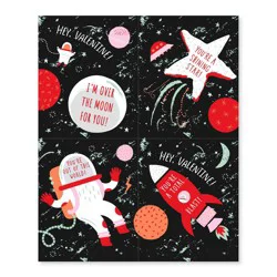 American Greetings 7ct Valentine's Cards Stickers Glow Space