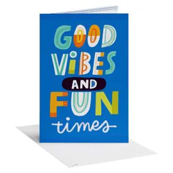 American Greetings Birthday Card for Anyone, Good Vibes and Fun Times, Includes Envelope