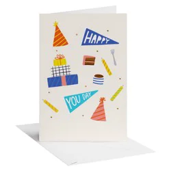 American Greetings Birthday Card for Anyone, Happy You Day Pennants, Includes Envelope