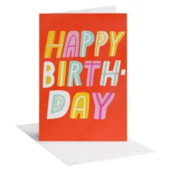 American Greetings Birthday Card for Anyone, Colorful Birthday Lettering, Includes Envelope