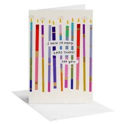 American Greetings Birthday Card for Anyone, Candle Wishes, Includes Envelope