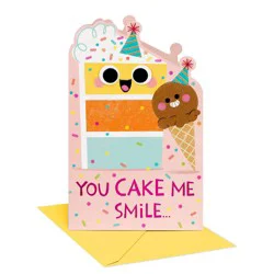 American Greetings Birthday Card for Girls, You Cake Me Smile, Includes Envelope