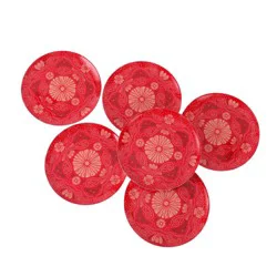Cook With Color 6pk Melamine Plates Red