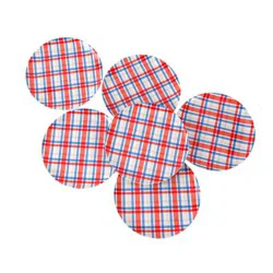 Cook With Color 6pk Melamine Plate Plaid