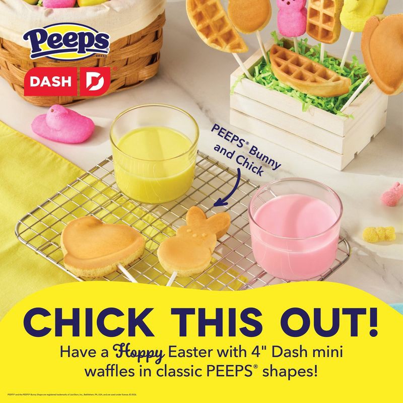 slide 3 of 7, Dash x Peeps Mini Waffle Maker Yellow Chick, 1 ct