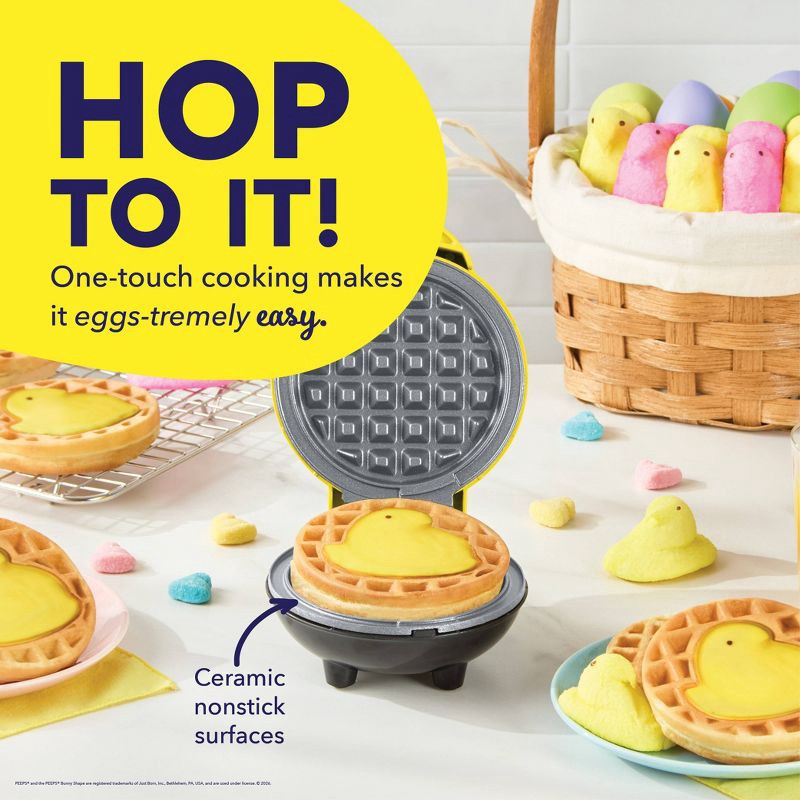 slide 5 of 7, Dash x Peeps Mini Waffle Maker Yellow Chick, 1 ct