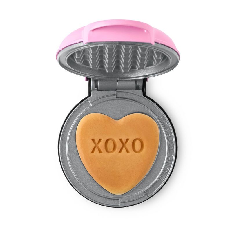 slide 2 of 7, Dash x Sweethearts Mini Waffle Maker Pink XOXO, 1 ct