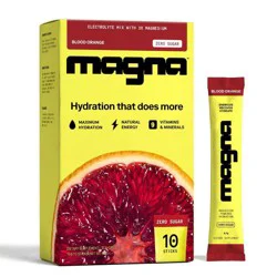Magna Hydration Electrolyte Mix Stick Pack Dietary Supplement Vegan Powder - Blood Orange - 10ct: Non-GMO, Sugar-Free, Gluten-Free, Magnesium 210mg
