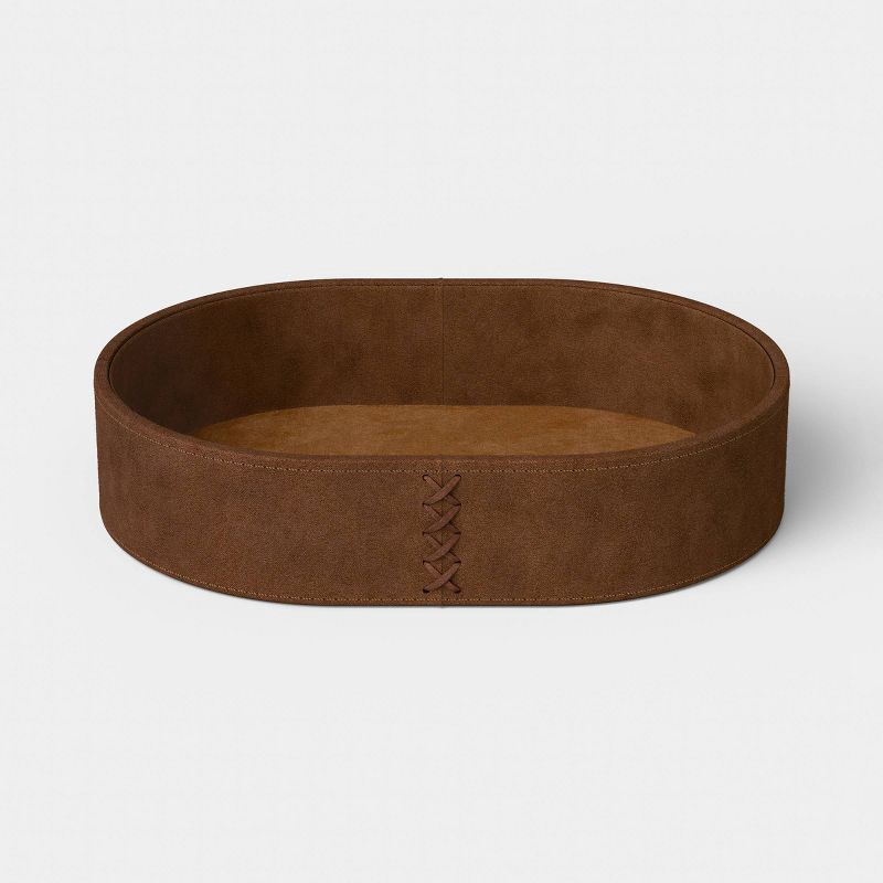 slide 1 of 3, 6.5"x9" Decorative Tray Faux Suede - Threshold™, 1 ct
