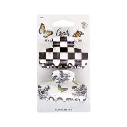 Goody x MacKenzie Childs Medium Claw Clip - Black - 2ct